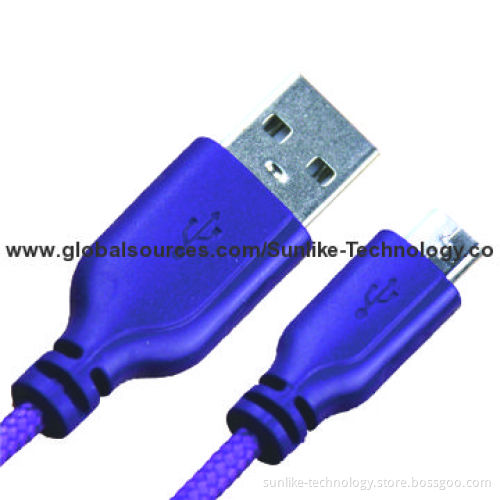 Micro USB Cable for Samsung, Soft Colorful Nylon Jacket, Tangle-free